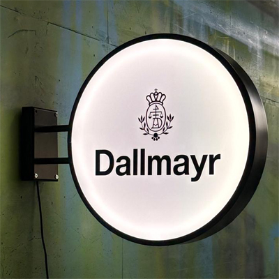 Nasendisplay Leuchtdisplay Standdisplay geschweißter Stahlring und Aufsatz